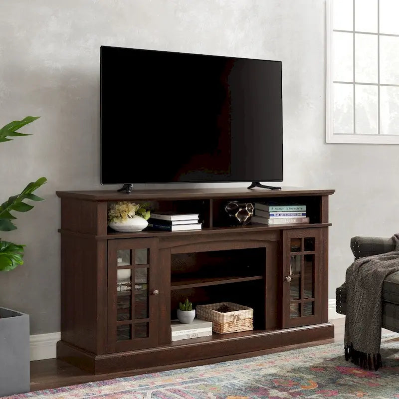 Gray Wash TV Stand with Storage - 58 Inch Entertainment Console
