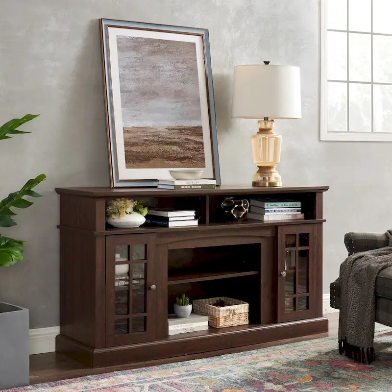 Gray Wash TV Stand with Storage - 58 Inch Entertainment Console
