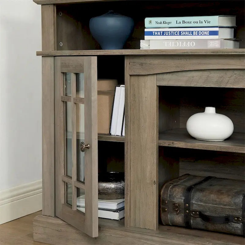 Gray Wash TV Stand with Storage - 58 Inch Entertainment Console
