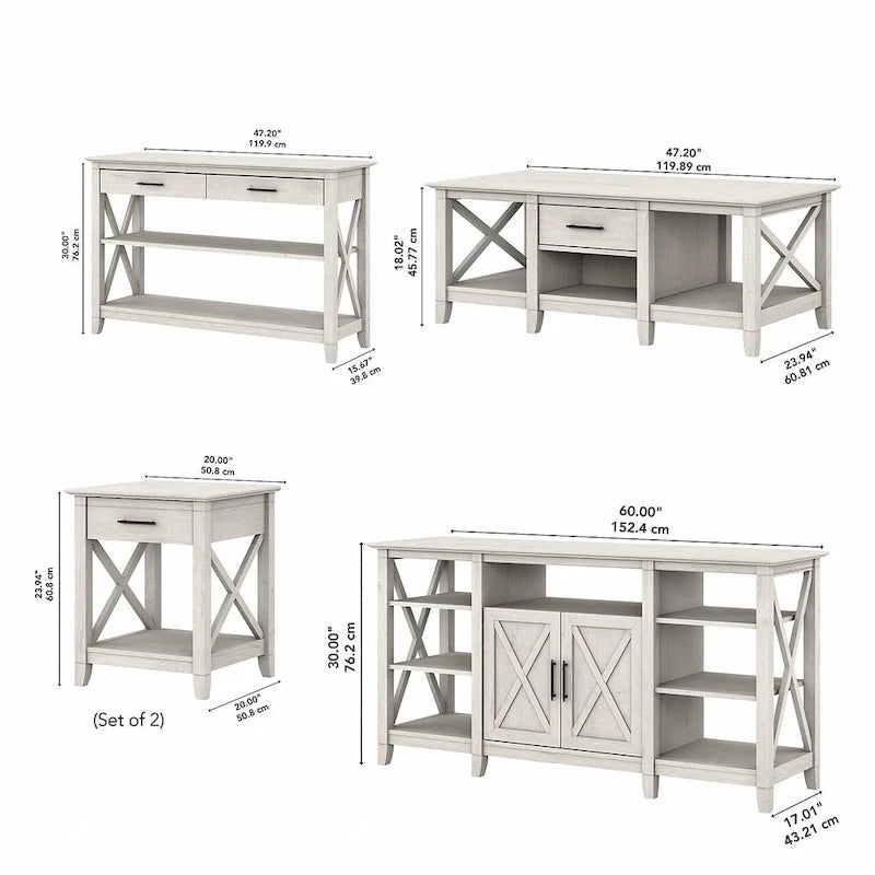 4-piece TV Stand and Table Set