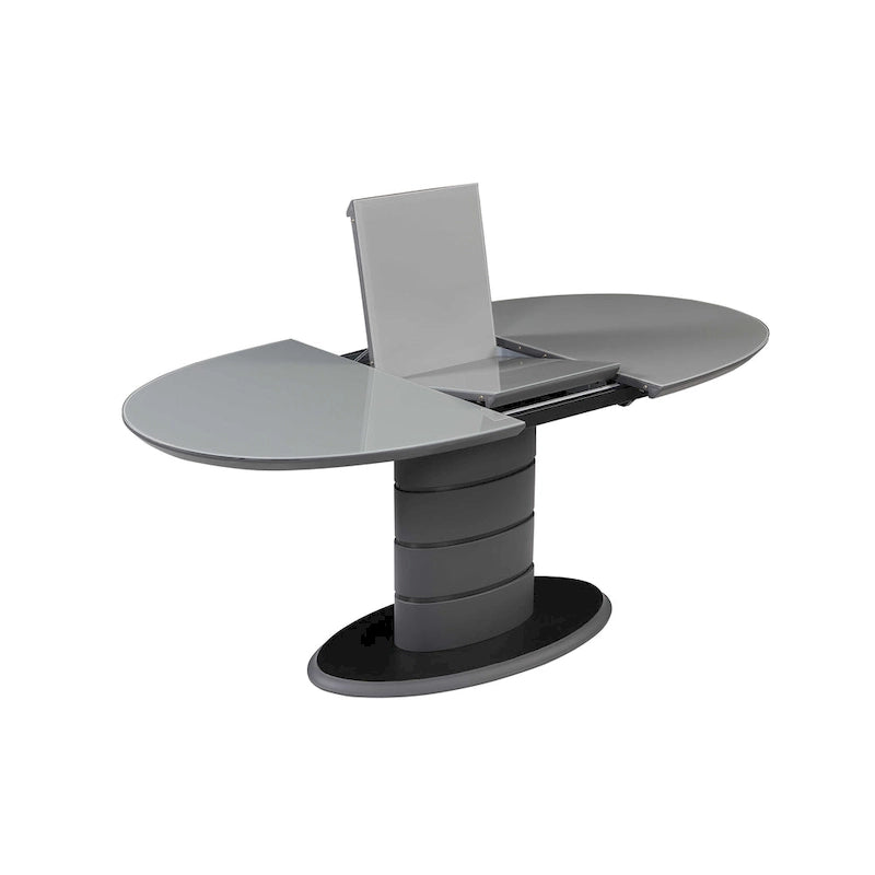 Somette Kenya Extendable Dining Table with Art Deco Stripe Base
