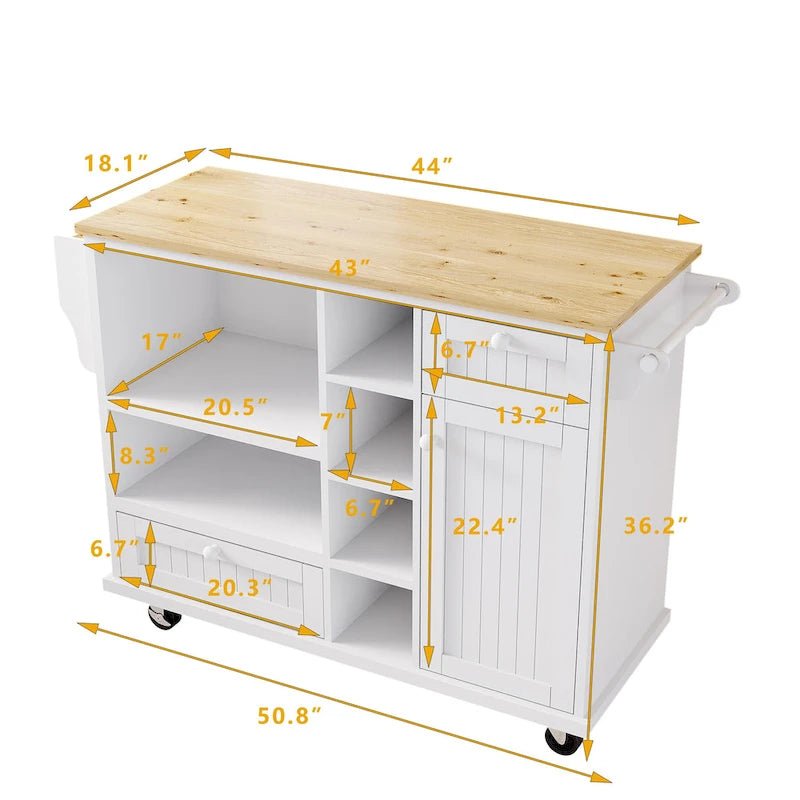 Kitchen Island Cart with Storage