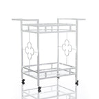 Foroka Contemporary Chrome 2-Shelf Serving Cart with Casters by