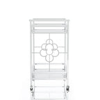 Foroka Contemporary Chrome 2-Shelf Serving Cart with Casters by