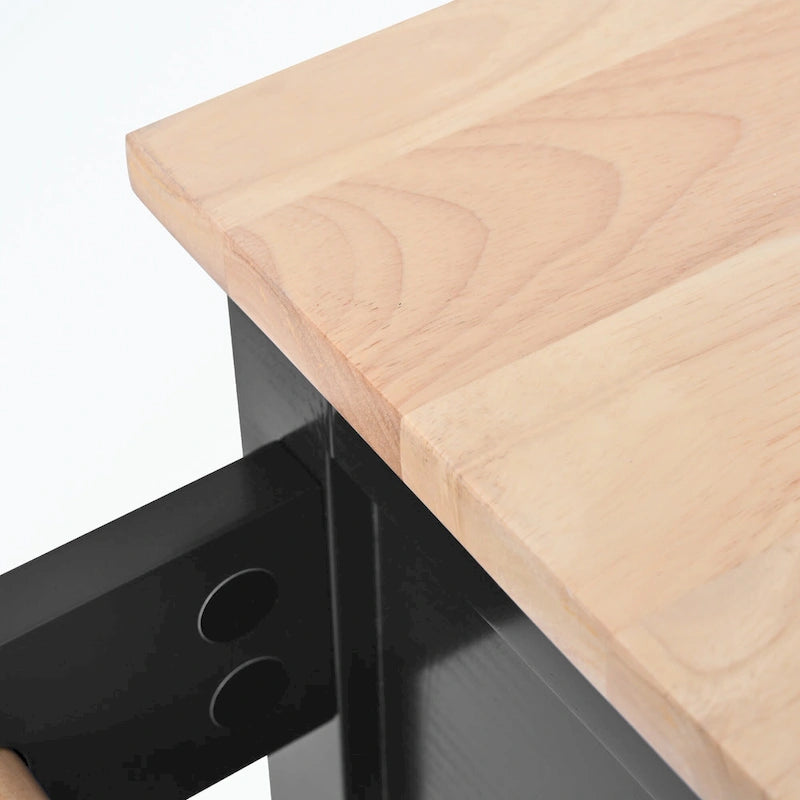 Kitchen Cart with Rubber Wood Countertop