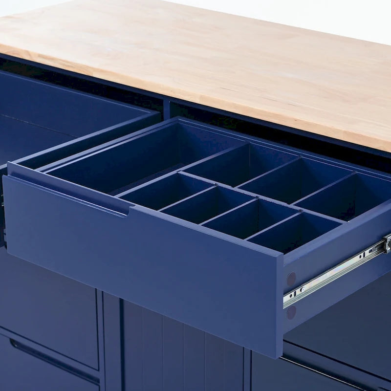 Kitchen Cart with Rubber Wood Countertop