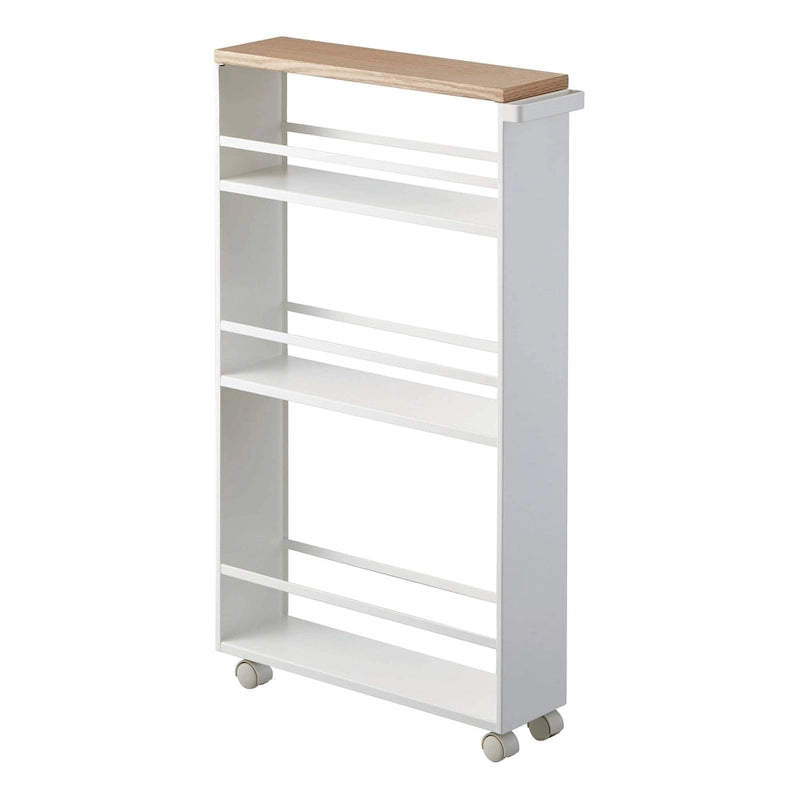 Slim Storage Cart, Steel, Holds 26.4 lbs, Minimal Assembly - L 18.7 x W 5.12 x H 31.69 inches