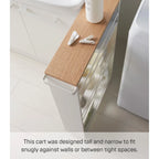 Slim Storage Cart, Steel, Holds 26.4 lbs, Minimal Assembly - L 18.7 x W 5.12 x H 31.69 inches