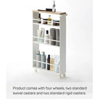 Slim Storage Cart, Steel, Holds 26.4 lbs, Minimal Assembly - L 18.7 x W 5.12 x H 31.69 inches