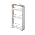 Slim Storage Cart, Steel, Holds 26.4 lbs, Minimal Assembly - L 18.7 x W 5.12 x H 31.69 inches
