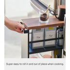 Slim Storage Cart, Steel, Holds 26.4 lbs, Minimal Assembly - L 18.7 x W 5.12 x H 31.69 inches