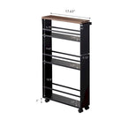 Slim Storage Cart, Steel, Holds 26.4 lbs, Minimal Assembly - L 18.7 x W 5.12 x H 31.69 inches
