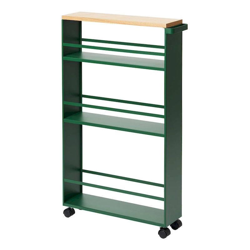 Slim Storage Cart, Steel, Holds 26.4 lbs, Minimal Assembly - L 18.7 x W 5.12 x H 31.69 inches