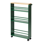Slim Storage Cart, Steel, Holds 26.4 lbs, Minimal Assembly - L 18.7 x W 5.12 x H 31.69 inches
