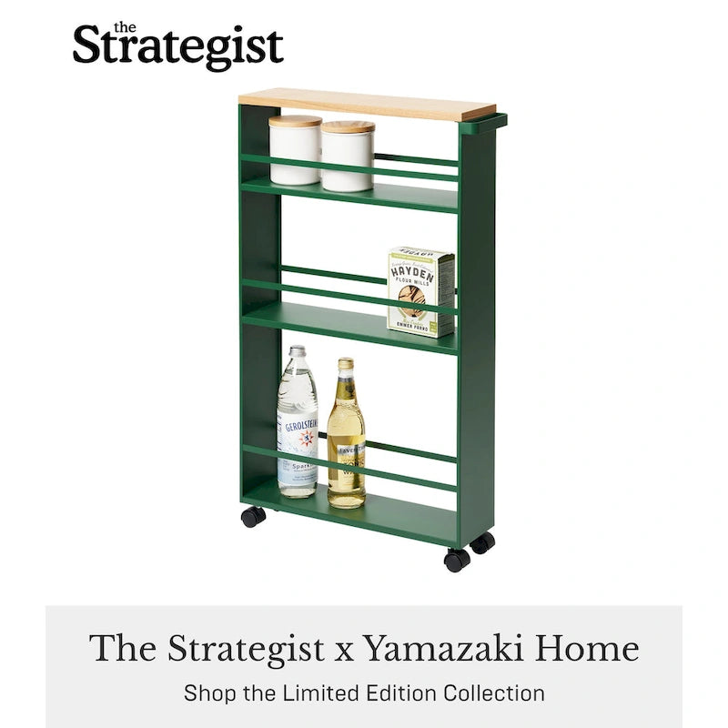Slim Storage Cart, Steel, Holds 26.4 lbs, Minimal Assembly - L 18.7 x W 5.12 x H 31.69 inches