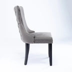 Wing-Back Dining Chair with Backstitching Nailhead Trim