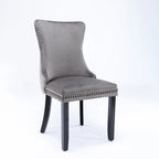Wing-Back Dining Chair with Backstitching Nailhead Trim