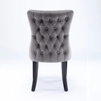 Wing-Back Dining Chair with Backstitching Nailhead Trim