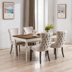 Wing-Back Dining Chair with Backstitching Nailhead Trim
