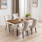 Wing-Back Dining Chair with Backstitching Nailhead Trim