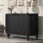 Sideboard Wooden Cabinet with Antique Pattern Doors