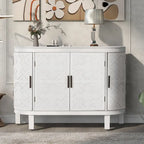 Sideboard Wooden Cabinet with Antique Pattern Doors