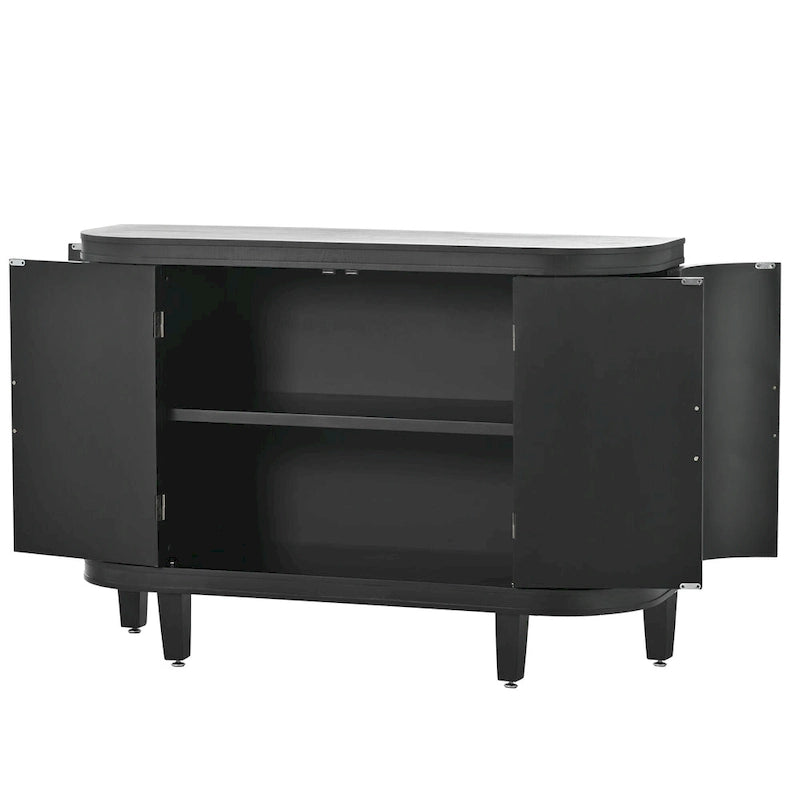 Sideboard Wooden Cabinet with Antique Pattern Doors