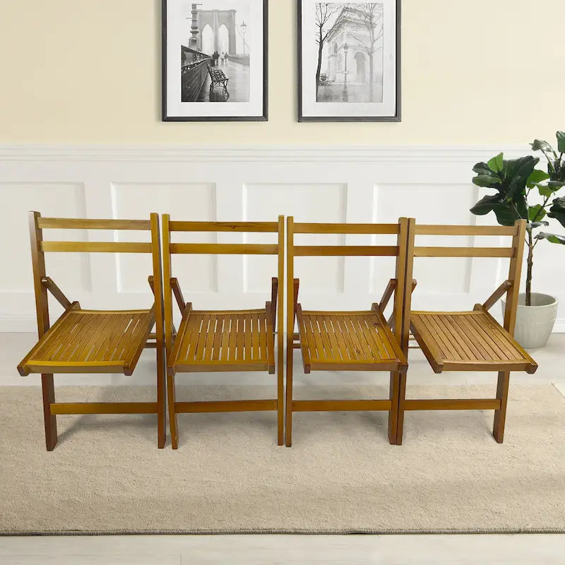 Wood Folding Chair Set of 4