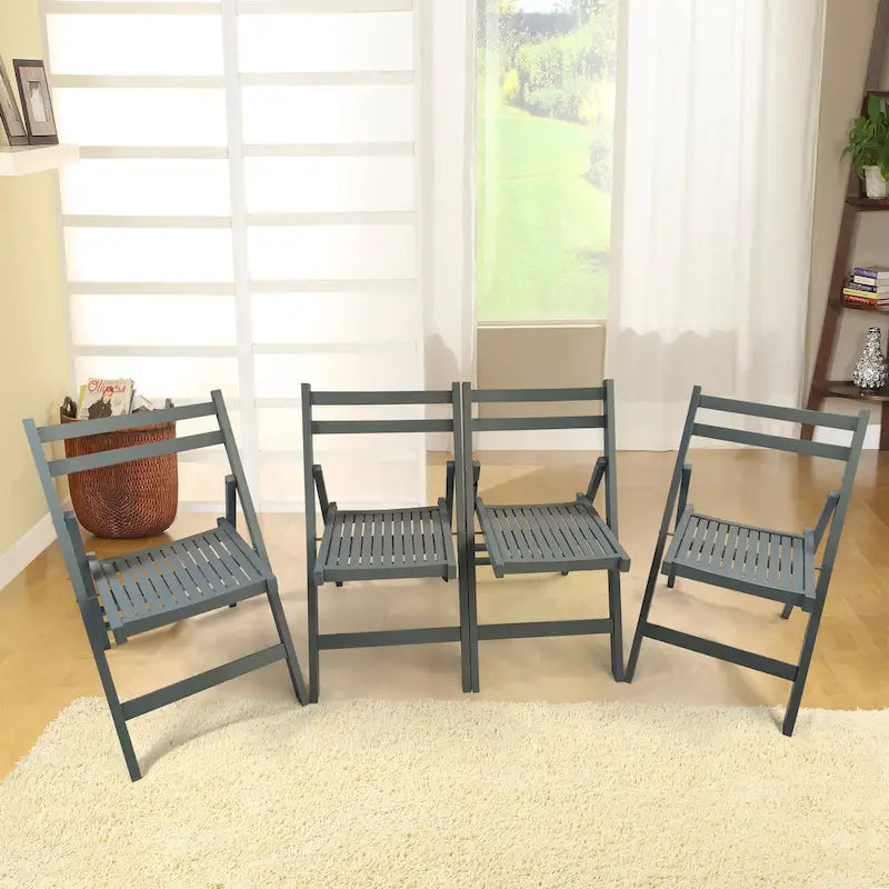 Wood Folding Chair Set of 4