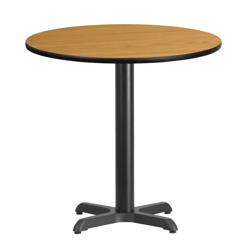 30 Round Laminate Table Top with 22 x 22 Table Height Base - 30W x 30D x 31.125H - 30W x 30D x 31.125H