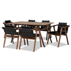 Marcena Mid-Century Modern 7-Piece Dining Set