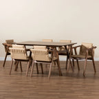 Marcena Mid-Century Modern 7-Piece Dining Set