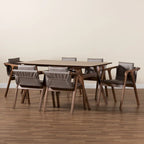 Marcena Mid-Century Modern 7-Piece Dining Set