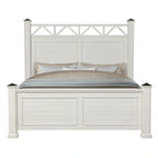 Roundhill Furniture Laria Antique White Finish Wood Panel Bed