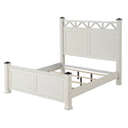 Roundhill Furniture Laria Antique White Finish Wood Panel Bed