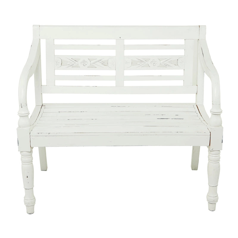 Wood Bench - White -  - 22Wx40Lx36H