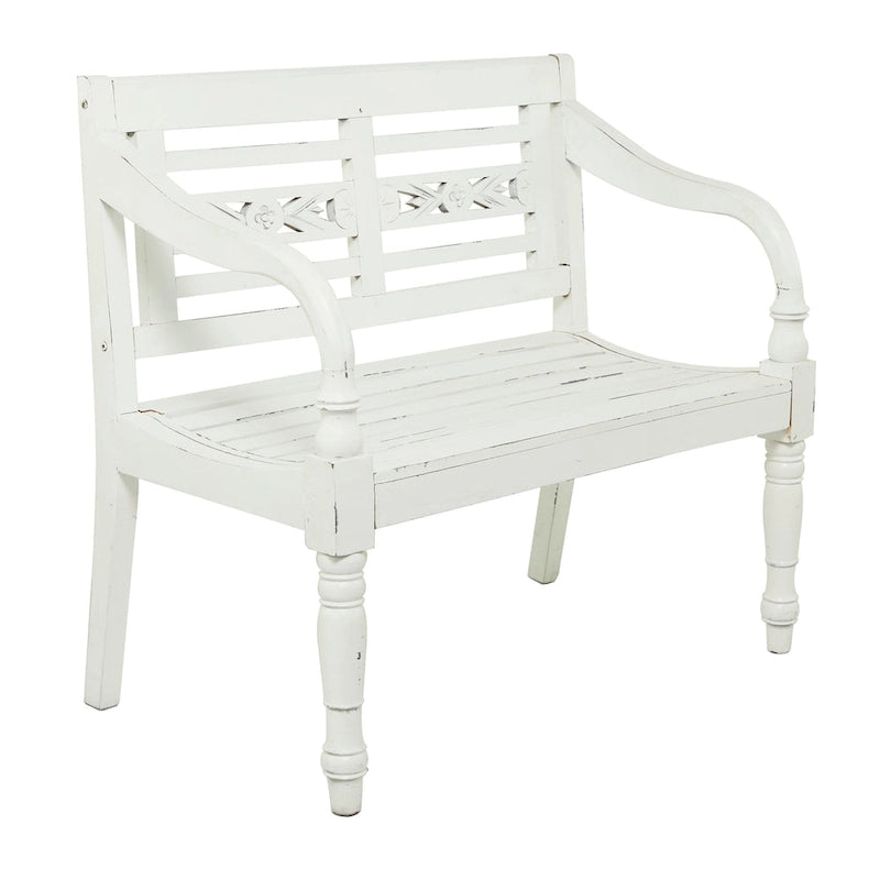 Wood Bench - White -  - 22Wx40Lx36H