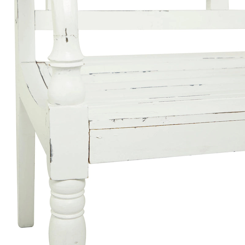 Wood Bench - White -  - 22Wx40Lx36H