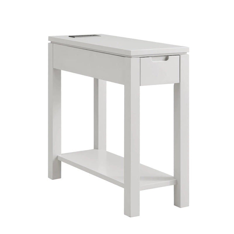 Leick Home Charging Cade Wood Side Table with Drawer