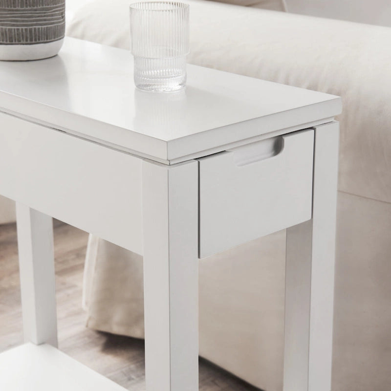 Leick Home Charging Cade Wood Side Table with Drawer