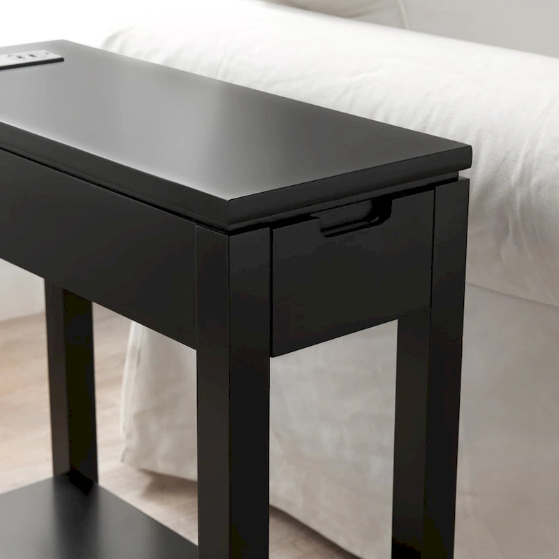 Leick Home Charging Cade Wood Side Table with Drawer