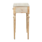 Wood Floral Intricately Carved 2 Drawers Console Table - Brown - Roche River Decor - 16W x 36L x 33H