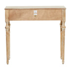 Wood Floral Intricately Carved 2 Drawers Console Table - Brown - Roche River Decor - 16W x 36L x 33H