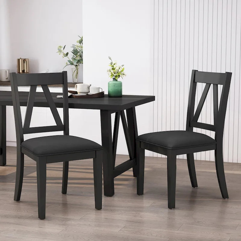 Fairgreens Farmhouse Upholstered Wood Dining Chairs (Set of 2) by Christopher Knight Home - 20.00 L x 22.75 W x 39.00 H
