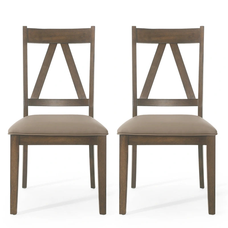 Fairgreens Farmhouse Upholstered Wood Dining Chairs (Set of 2) by Christopher Knight Home - 20.00 L x 22.75 W x 39.00 H