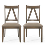 Fairgreens Farmhouse Upholstered Wood Dining Chairs (Set of 2) by Christopher Knight Home - 20.00 L x 22.75 W x 39.00 H