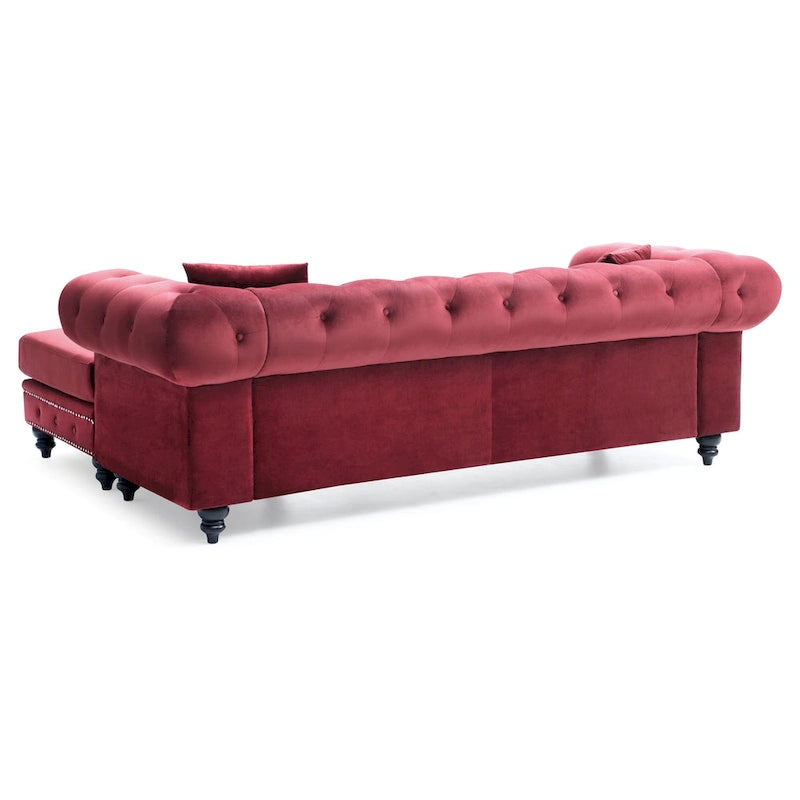 Nola Velvet Sofa with Chaise