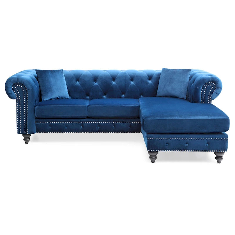 Nola Velvet Sofa with Chaise