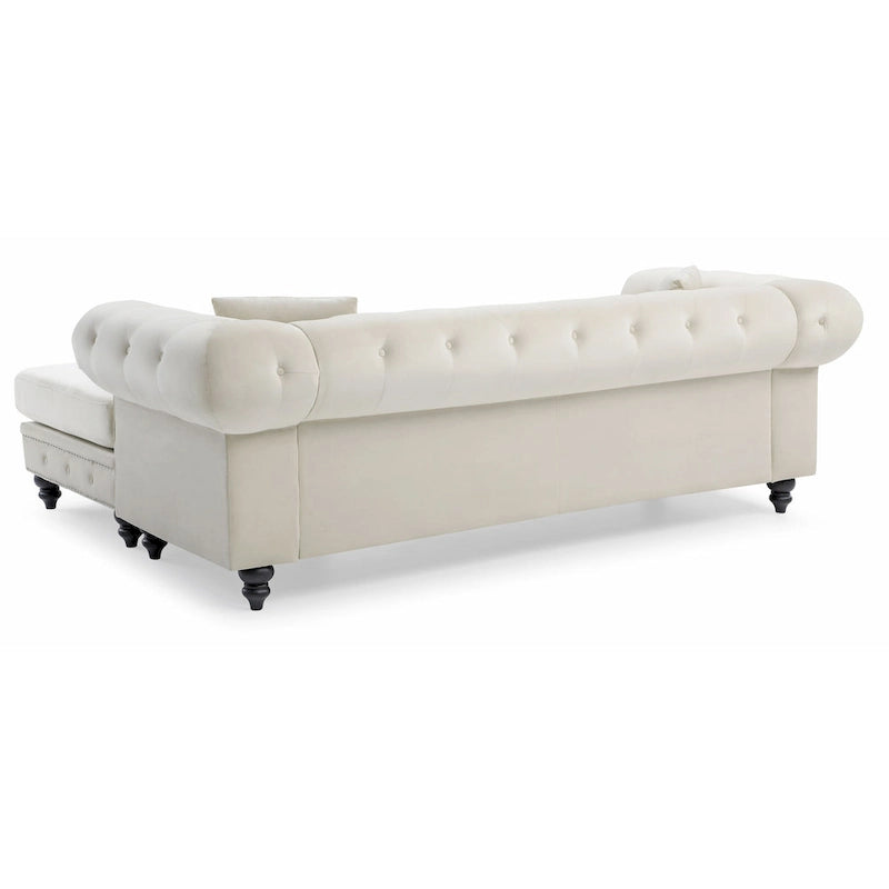 Nola Velvet Sofa with Chaise