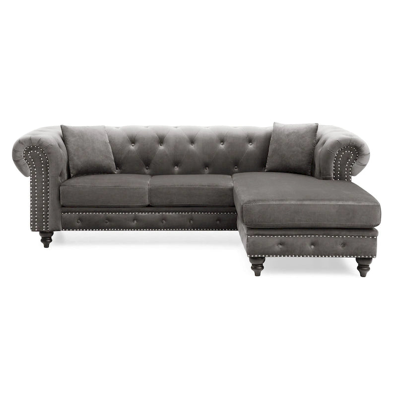 Nola Velvet Sofa with Chaise